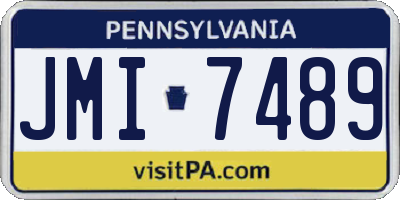 PA license plate JMI7489