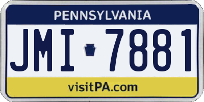 PA license plate JMI7881