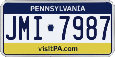 PA license plate JMI7987