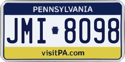 PA license plate JMI8098