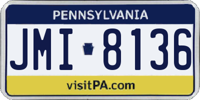 PA license plate JMI8136