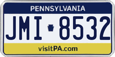 PA license plate JMI8532