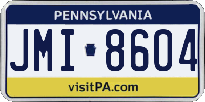 PA license plate JMI8604