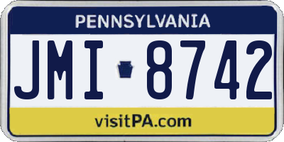 PA license plate JMI8742