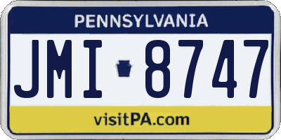 PA license plate JMI8747