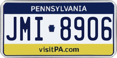 PA license plate JMI8906