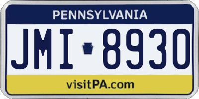 PA license plate JMI8930