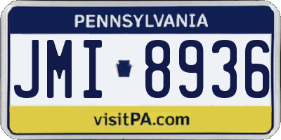 PA license plate JMI8936