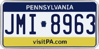 PA license plate JMI8963