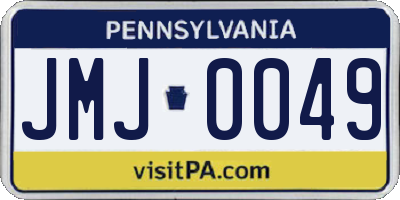 PA license plate JMJ0049