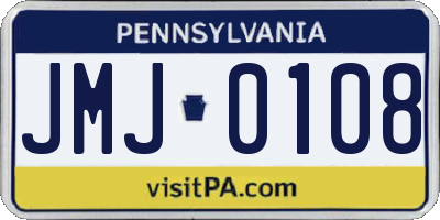 PA license plate JMJ0108