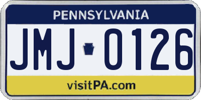 PA license plate JMJ0126