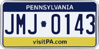 PA license plate JMJ0143