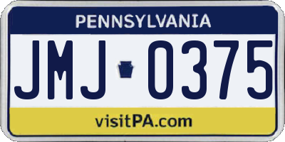 PA license plate JMJ0375