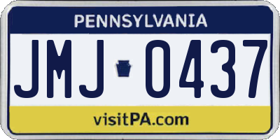 PA license plate JMJ0437