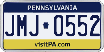 PA license plate JMJ0552