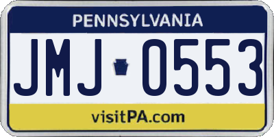 PA license plate JMJ0553