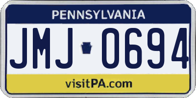 PA license plate JMJ0694