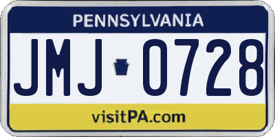 PA license plate JMJ0728