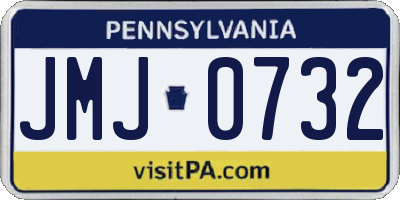 PA license plate JMJ0732