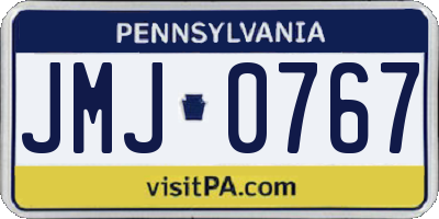 PA license plate JMJ0767