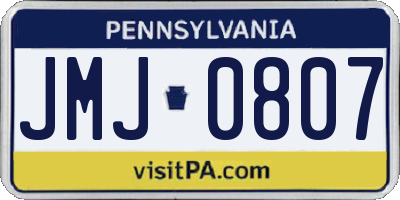 PA license plate JMJ0807