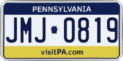 PA license plate JMJ0819