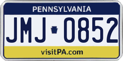 PA license plate JMJ0852