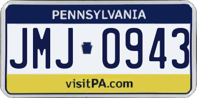 PA license plate JMJ0943