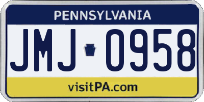 PA license plate JMJ0958