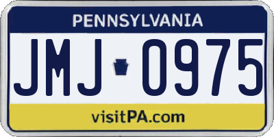 PA license plate JMJ0975