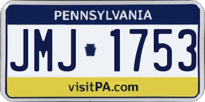 PA license plate JMJ1753