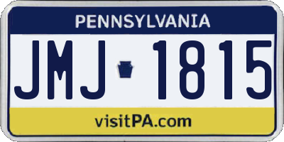 PA license plate JMJ1815