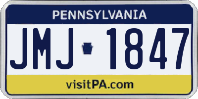PA license plate JMJ1847