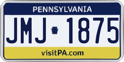 PA license plate JMJ1875