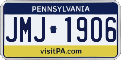 PA license plate JMJ1906