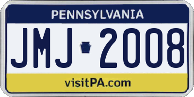 PA license plate JMJ2008