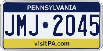 PA license plate JMJ2045