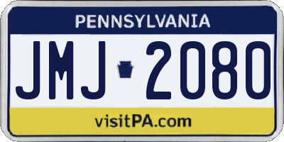PA license plate JMJ2080