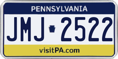 PA license plate JMJ2522