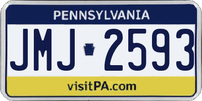 PA license plate JMJ2593