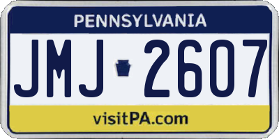 PA license plate JMJ2607