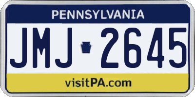 PA license plate JMJ2645