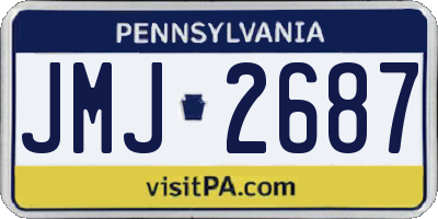 PA license plate JMJ2687