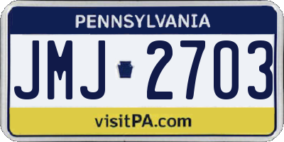 PA license plate JMJ2703