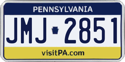 PA license plate JMJ2851