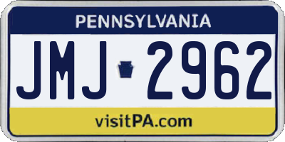 PA license plate JMJ2962