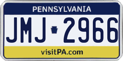 PA license plate JMJ2966