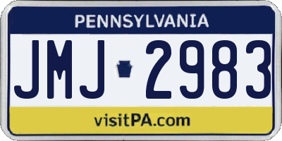 PA license plate JMJ2983
