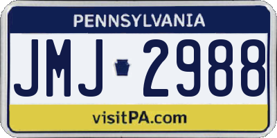 PA license plate JMJ2988